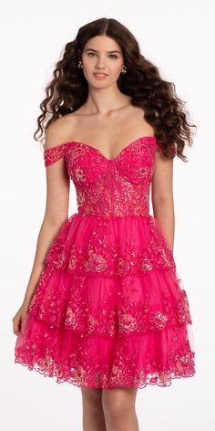 Embroidered Sequin Tiered Mesh Off the Shoulder Fit and Flare dess – Camille La Vie Off-shoulder Dresses For Prom Season Pageants, Fitted Off-shoulder Dress For Pageant, Fitted Off-shoulder Dress For Pageants, Fitted Sequin Dress For Quinceanera, Embroidered Fitted Dress For Pageant, Fitted Embroidered Dresses For Pageants, Fitted Embroidered Dress For Pageants, Embroidered Fitted Dress For Pageants, Embellished Off-shoulder Homecoming Dress