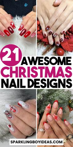 Christmas nail designs are perfect for the holiday season. From festive nail designs with snowflakes to elegant red and gold Christmas nails, there are endless options to try. Whether you're looking for Christmas gel nails or holiday nail art with glitter, these Christmas nail art will make your nails stand out. Try cute Christmas nail ideas or winter nail designs featuring frosty colors. Your holiday manicure will be perfect for any Christmas party with these beautiful Christmas nails! Short Red Christmas Nails, Christmas Nails Short Red, Christmas Nail Ideas Red, Red And Gold Christmas Nails, Christmas Nail Designs Red, Red Christmas Nails Short, Nails Ideas For Christmas, Cute Christmas Nail Ideas, Simple Christmas Nail Designs