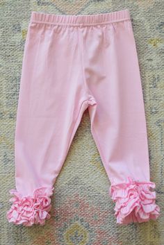 pink icing leggings that are in stock and ship same day! Toddler Ruffle Pants, Ruffled Pants, Ruffle Leggings, Pink Icing, Ruffle Pants, Girls Leggings, Outfits With Leggings, Favorite Outfit, Art Collection