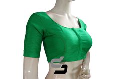 Green Color Saree Blouse, Semi Silk Readymade Blouse, Indian Choli Top  USA * Made Of High-quality Semi Silk, Lined With Crepe Silk * Opens From Front With Hook And Eye Fitting Size :  34,36,38 Sleeve: 10 Inch Blouse Length: 15 Inch  Neck Depth: Front Neck - 8 Inches/ Back Neck - 11 Inches  Fitting: Princess cut Padded: Yes (Pads can be removed if needed.)  FREE STANDARD DELIVERY: Order Will be shipped through INDIA POST Delivery time will be 7 to 15 working days. Indian Choli, Green Color Saree, Blouse Indian, Readymade Saree, Saree Blouses, Readymade Blouse, India Post, Blouse Length, Saree Blouse