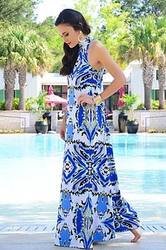 All eyes will be on you in this ahhhmazing printed maxi! Maxi has a slinky, stretchy fit and a tie at the neckline. Blue Door, All Eyes, Printed Maxi, All About Eyes, Wearing Dress, Spring Summer Fashion, Boutique Clothing, Cute Dresses, Spring Fashion