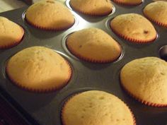 muffins are sitting in the pan ready to be baked into the oven for consumption