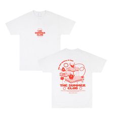 Other Side Store 'Summer Club' Tee - White Graphic Tees Harry Styles, Brand T-shirt Design, Funky Shirt Designs, Screen Printed T Shirt, Club Merch Ideas, Cool T-shirt, Merch Ideas Design, Club Shirt Designs, Logo Tshirt Designs