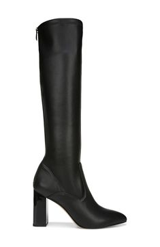 Streamlined, contemporary style defines a knee-high boot fashioned with a pointy toe and lofty block heel. Style Name:Franco Sarto Katherine Knee High Boot (Women) (Narrow Calf). Style Number: 6123130. Knee-high Boots For Workwear, Fitted Tall Knee-high Boots For Formal Occasions, Formal Fitted Tall Knee-high Boots, Fitted Knee-high Boots With Sculpted Heel, Wide Calf High Shaft Heeled Boots For Work, Sleek Wide Calf High Shaft Knee-high Boots, Faux Leather Heeled Boots With Sculpted Heel For Work, High Shaft Heeled Boots For Work, Sleek Wide Calf Heeled Boots With High Shaft