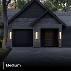 an image of a modern house with the words medium above it in front of it