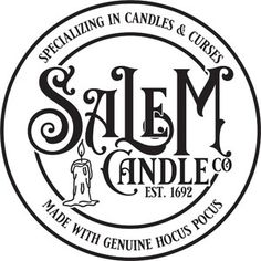 salem candle co logo with the word salem candle company in black on a white background