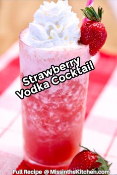 Strawberry Smirnoff Drinks, Fancy Mixed Drinks, Vodka Valentine Cocktail, Vodka Valentines Drink, Fun And Easy Cocktails, Vodka Strawberry Cocktail, Valentines Day Mixed Drinks, Whip Cream Vodka Recipes, Easy Frozen Cocktail Recipes