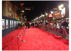 the red carpet is lined up at the movie premiere