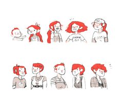 some people with red hair are standing together