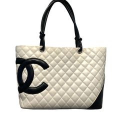 Includes Entrupy Certificate Of Authenticity(Coa) Measurements: Length: 9.5” Width: 16” Depth: 8 Color: White Material Leather Condition: Used_good Location Los Angeles Certificate Of Authenticity, Chanel Bags, Best Location, White Material, Womens Tote Bags, Calf Skin, Black Color, White Black, White And Black