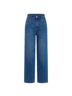 MO&Co. Women's Ankle Length Straight Jeans These jeans are defined by the high-rise silhouette – perfect for tucking in tees and tank tops. Crafted from denim in a versatile washed blue, they're shaped with slightly slim-fit, straight legs and designed to hit at the ankle. Features : - Straight legs and seam details along each leg- Ankle length, comfort stretch- Zip fly, classic five-pocket design Code: MBC3JENT03The back length of size M/27 is 94cmMATERIALS & CARE Material: 100% CottonPlease re Jean Mom, Blue Mom Jeans, Straight Ankle Jeans, Ankle Length Jeans, Jeans Mom, Straight Fit Jeans, Tops Online, Jeans For Women, Blue Outfit