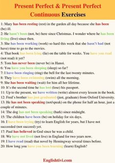 the present perfect and present perfect words in an english text book, which is also used to