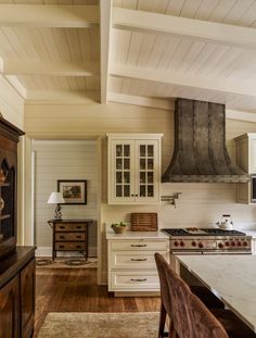 the kitchen is clean and ready to be used as a dining room or family room