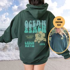 "Ocean Beach Hoodie Preppy Sweatshirt Siesta Beach Hoodies Aesthetic clothes Trendy Sweatshirt Oversized Hoodie Y2K clothing Beach Sweatshirt: https://etsy.me/3pdRnVI Beach Hoodies: https://etsy.me/37eabgO Beach Shirts: https://etsy.me/3rOIGBS Beach Accessories: https://etsy.me/3CyKvch OUR SIZING IS ADULT UNISEX. This means it will be larger than normal women's sizing.  Please see photos for size charts 🌻 Please read the full description:   This hoodie/sweatshirt sizing is NOT oversized.  You n Relaxed Fit Long Sleeve Hoodie For Vacation, Vacation Hoodie With Relaxed Fit And Long Sleeves, Graphic Print Hoodie Sweatshirt For Vacation, Long Sleeve Cotton Hoodie For Beach Season, Oversized Hooded Sweatshirt For Beach Season, Trendy Hooded Hoodie For Beach Season, Trendy Letter Print Hoodie For Beach Season, Trendy Hooded Sweatshirt For Beach Season, Hooded Sweatshirt For Beach Season