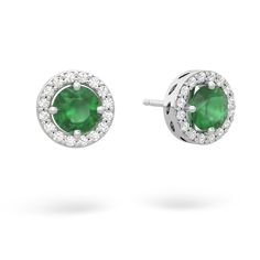 Dazzling is a perfect way to describe these vibrant green emerald halo earrings. Sparkling with the brilliance of {diamondcarats} in 14K White Gold, these are the perfect earrings for that glamorous night out. Luxury Emerald Earrings With Halo Setting, Clean Origin, Lab Created Emerald, Halo Earrings, Emerald Earrings, Emerald Jewelry, Halo, Emerald, Gold Jewelry