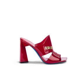 3EB1LA118950_1.jpg Shoes Names, Leather Paint, Side Cuts, Leather Mules, Spring Summer Outfits, Primavera Estate, Cut Outs, Blue Leather, Patent Leather