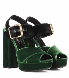 Jewel Tone Accessories, Prada Sandals, Dr Shoes, Velvet Shoes, Aesthetic Shoes, Platform High Heels, Platform Heel, Prada Shoes, Crazy Shoes