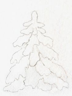 a drawing of a pine tree on white paper