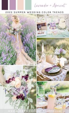 lavender and apricot wedding color palettes