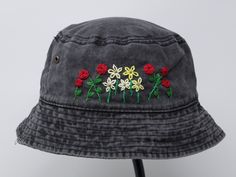 Item: mushroom embroidered bucket hat Material: 100% cotton Size: one size fits most Embroidery: hand made with acrylic thread Free first class shipping, upgradable priority mail service. 30 days return policy, feel confident at your purchase! Black Cotton Hat For Festivals, Black Cotton Festival Hat, Black Embroidered Logo Bucket Hat For Summer, Casual Embroidered 5-panel Hat, Handmade Black Bucket Hat With Curved Brim, Casual Embroidered Bucket Hat, Adjustable Embroidered Cotton Bucket Hat, Black Handmade Adjustable Bucket Hat, Casual Embroidered Adjustable Bucket Hat