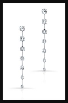 Rahaminov Diamonds - Bar Drop Earrings in White Gold Diamond Bar, Exclusive Gift, Gold Collection, Gemstone Colors, Watch Strap, Earring Necklace, Ring Necklace, Diamond Jewelry, Jewelry Shop