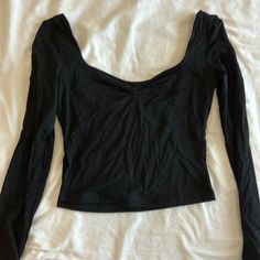 Never Worn Versatile Black Ruched Tops, Casual Black Ruched Top, Black Going Out Tops, Going Out Tops, Going Out, Long Sleeve Tees, Womens Sizes, Tops & Tees, Womens Tops