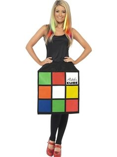 a woman in a rubik costume is standing with her hands on her hips