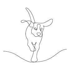 a line drawing of a goat standing in the water with its head above the water's surface