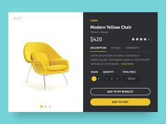 the modern yellow chair is on sale for $ 20, and it's up to $ 200