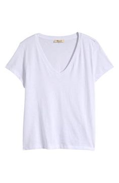 Coming in light and airy slub-cotton jersey, this relaxed V-neck T-shirt is primed to pair with everything. 23" length (size Medium) V-neck Short sleeves 100% pima cotton Machine wash, tumble dry Made in Peru White Vneck Tshirt, Anna Selezneva, Africa Trip, V Neck T Shirts, V Neck Shirts, Cross Neck, Italy Trip, White Plains, Designer Outfits