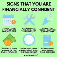 the signs that you are financiallyly confident to be successful in your life and business