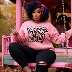 BLESSED VIBES ONLY on PINK - T-shirts & Sweaters from Cre8tiveGestures. Shirts & Sweaters are UNISEX. Sizes from S- 4X! Pink Hip Hop Sweatshirt With Graphic Print, Pink Hip Hop Sweatshirt For Spring, Pink Hip Hop Sweatshirt With Letter Print, Pink T-shirt For Fall Streetwear, Pink Text Print Sweatshirt For Streetwear, Attitude Positive, Bling Shirts, Home T Shirts, Pink Tshirt