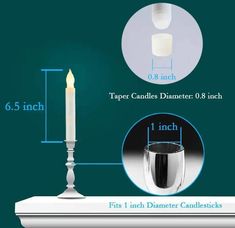 the candle holder is shown with measurements for each candle