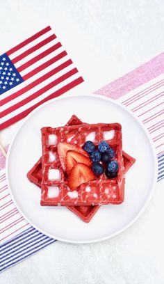 Red Velvet Waffles Fourth Of July Breakfast, Waffle Ice Cream Sandwich, Red Velvet Waffles, Special Breakfast, Waffle Ice Cream, Chocolate Waffles, Blue Desserts, Waffle Recipe, Cream Cheese Glaze