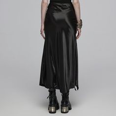 This gothic skirt is made of shiny fabric. Asymmetric side split stitching with ruffled hem. Invisible zipper on the side for putting it on and off. Fishtail silhouette and no elastic fabric. Material:?Polyester Weight: 0.193KG Size:?XS-3XL SKU:?OPQ-1413DQF ? Black Long Skirts, Directions Hair Dye, Gothic Skirt, Fishtail Skirt, Skirts Women, Gothic Rock, Shiny Fabric, Punk Rave, Long Skirts For Women