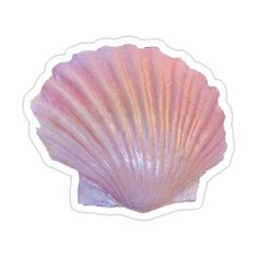 a pink shell sticker on a white background