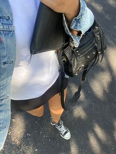 Balenciaga City Bag Mini, Balenciaga Bag Outfit, Balenciaga Mini City Bag, Balenciaga Mini City, Scandi Girl, Mini City, Mini Outfit, Black Purse