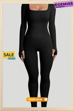 Black Casual Sportswear Solid Patchwork U Neck Skinny Jumpsuits Black Long Sleeve Athleisure Jumpsuits And Rompers, Casual Black Jumpsuits And Rompers For Gym, Black Stretch Sporty Jumpsuits And Rompers, Black Long Sleeve Workout Bodysuit, Casual Black Sports Unitard, Long Sleeve Black Workout Bodysuit, Black Long Sleeve Sports Bodysuit, Black Long Sleeve Bodysuit For Workout, Black Casual Unitard For Sports