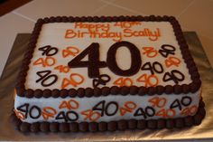 a birthday cake with the number forty on it