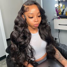 Long Body Wave Lace Front Wig 13x4 Lace Frontal Wig Hd Transparent Lace Frontal Wig Brazilian Human Body Wave Lace Front Wig, Wave Lace Front Wig, Frontal Wig Hairstyles, Quick Weave Hairstyles, 9th Grade, Wig Human Hair, Hair Laid, Hair Ponytail Styles