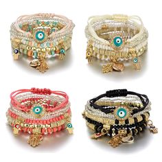 PRICES MAY VARY. Bohemian Stackable Bracelets:You will receive 2-4 sets of bohemian stackable bracelets,6 pieces of bracelets for each set,the sufficient quantity and rich designs can satisfy your various daily needs and replacement,and you can also share the enough amount with your partners and family members Adjustable Size:The length of the bracelet is adjustable,flexible and suitable for most people's wrists. Good Luck Bracelet:Evil eye is a kind of amulet,these bracelets are considered to r Hand Hart, Girl Hygiene, Hand Evil Eye, Evil Eye Hamsa, Fatima Hand, Hamsa Bracelet, Lucky Bracelet, Bangle Bracelet Set, Beaded Rope