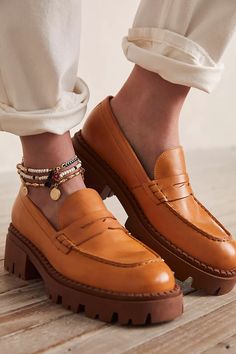 Lyra Lug Sole Loafers | Free People Brown Loafers Outfit Women, Platform Loafers Outfit, Loafers Outfit Women, Chunky Loafers Outfit, Penny Loafers Outfit, Masc Fits, Loafers For Women Outfit, Loafers Outfits, Loafers Outfit