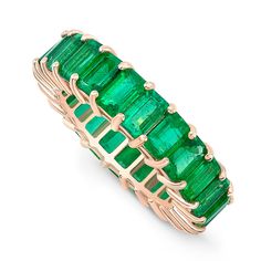 Emerald Cut Emerald Eternity Band – Alexandra Jules Emerald Eternity Band, Emerald Band, Sapphire Band, Yellow Gold Setting, Custom Bridal, Eternity Wedding Band, Eternity Ring Diamond, Dual Band, Diamond Eternity