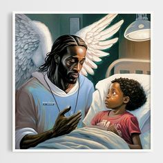 Black Angel With Child At Hospital Fantasy Art Oil Painting Print Fantasy Art Oil Painting Print Choose From Vertical & Square Orientation Perfect Nursery Room, Living Room, Newborn Baby Bedroom, Office Wall Art, Preschool, Kindergarten, Teachers, School Childrens Art, Doctors Office, Dentist Wall Art This Would Be A Great Gift For Her, Gift For Mom, Birthday Gift, Christmas Gift, Special Occasion Surprise, Gift For Sister, Gift For Grandmother, Gift For Mothers Day, Gift For Bff, Gift For Daughter, Holiday Gift, Anniversary Gift Or Gift For A Loved One! All Images Are The Of Charles K. Hale Of Noble Captures - A Touch Of The Exquisite Wall Art Preschool, At Hospital, Art Preschool, Perfect Nursery, Oil Painting Frames, Underwater Painting, Doctors Office, Gift For Grandmother, Gift For Mom Birthday