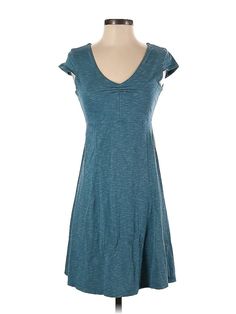 Toad & Co Casual Dress Size: X-Small Teal Dresses - used. 48% TENCEL, 48% COTTON, 4% SPANDEX, Fit & Flare, V-Neck, Knee Length, Short Sleeve | Toad & Co Casual Dress - Fit & Flare: Teal Dresses - Used - Size X-Small Cotton Shift Dress With V-neck, Casual Fit And Flare Midi Dress, Casual Fit And Flare V-neck Maxi Dress, Casual Stretch Mid-length Dresses, Fitted Cotton Casual Midi Dress, Casual Cotton Fit And Flare Dress, Fitted Cotton Midi Dress Casual, Casual Fit And Flare Mid-length Dresses, Casual Fitted Midi Dress With V-neck