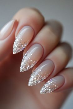 Winter Sparkle Nails, Birthday Nail Ideas, Sparkle Nail Designs, Birthday Nail Designs, Birthday Nail, Bridal Nails Designs, 20 Birthday, New Years Eve Nails, Confetti Nails