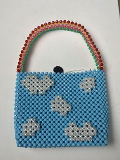 SUSAN ALEXANDRA Broadway Beaded NYC DESIGNER Purse Bag Clouds New. This retails for $360 It’s missing some beads please look at photo. It’s new with tag. Unfortunately came with missing beads Beaded Cloud, Susan Alexandra, Nyc Design, Brick Stitch Pattern, Crafty Craft, Purses Designer, Brick Stitch, Purse Bag, Dream Wardrobe