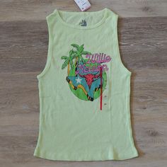 Size: Xs Shoulder To Hem: 20" Pit To Pit: 12.5" Condition: Nwt, No Rips, No Stains, From Smoke Free Home. Flat Lay Measurements. Ships Within 24 Hrs Except Weekends! I Love Offers! Casual Racerback Top With Graphic Print, Fitted Graphic Print Casual Tank Top, Fitted Casual Tank Top With Graphic Print, Casual Fitted Tank Top With Graphic Print, Summer Sports Tops With Prints, Summer Sports Printed Tops, Printed Sports Tops For Summer, Y2k Sports Tops For Spring, Y2k Style Sports Tops For Spring