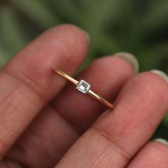 Minimalist Gold Princess Cut Rings, Princess Bezel Ring, Minimalist Princess Cut Diamond Ring As Gift, Minimalist Princess Cut Diamond Ring For Gift, Minimalist Yellow Gold Diamond Ring With Bezel Setting, Minimal Engagement Ring, Jewerly Ring, Square Engagement Rings, Graduation Gifts For Daughter