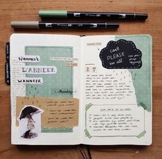 an open notebook with some writing on it